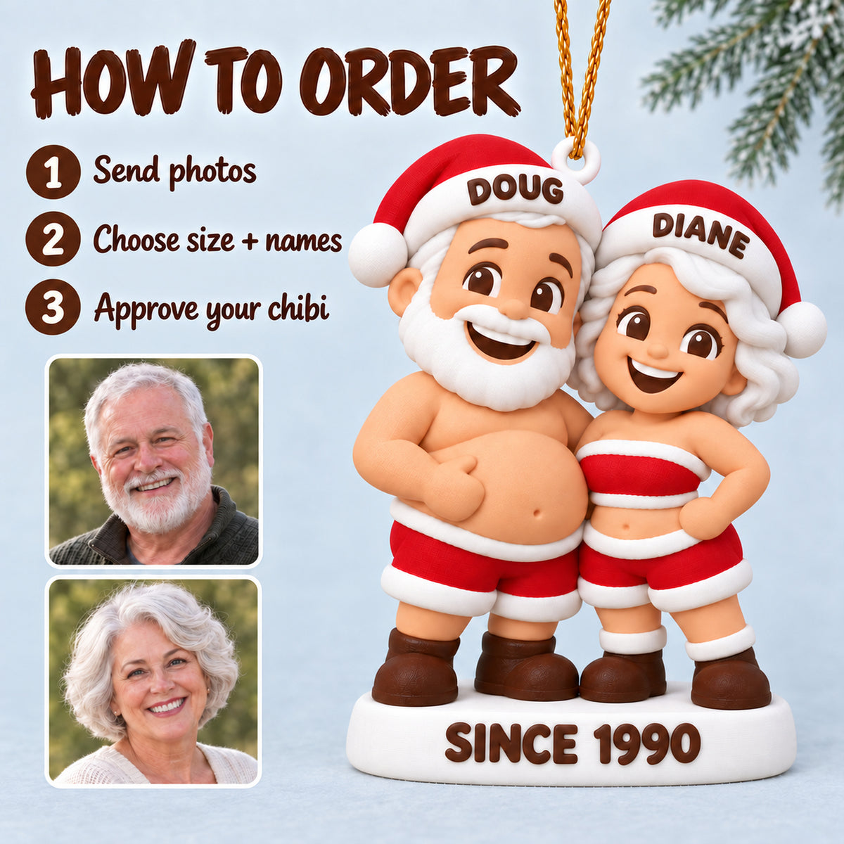 Personalized Growing Old Together 3D Ornament - Custom Christmas Keepsake - image 7