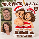 Personalized First Christmas 3D Ornament - Custom Christmas Keepsake - image 1
