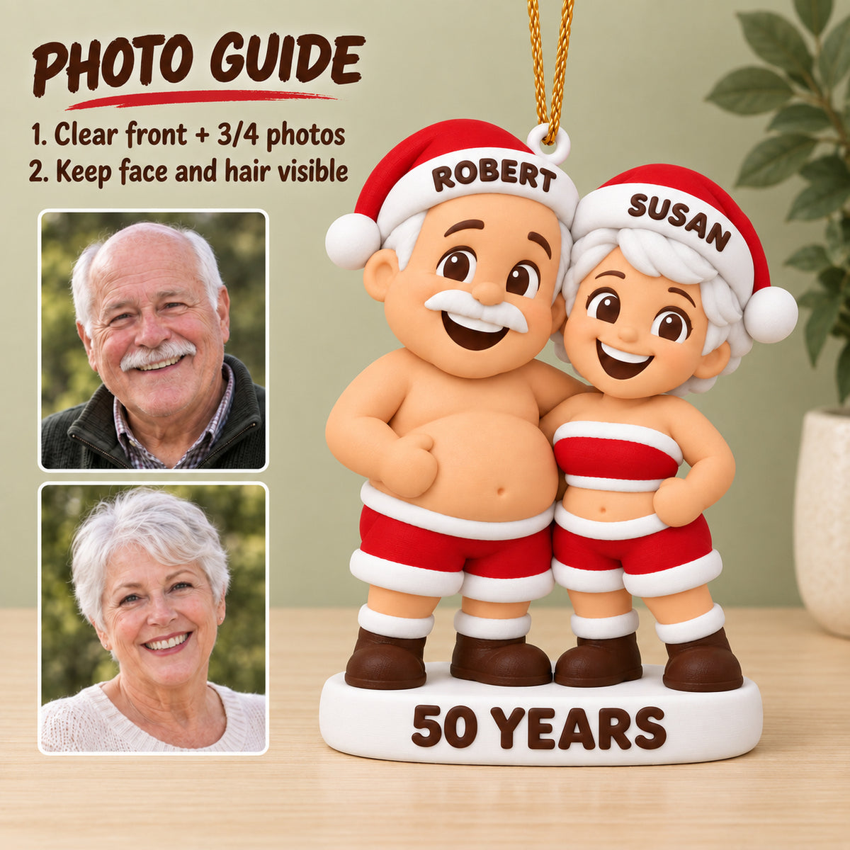 Personalized 50th Anniversary 3D Ornament - Custom Christmas Keepsake - image 2
