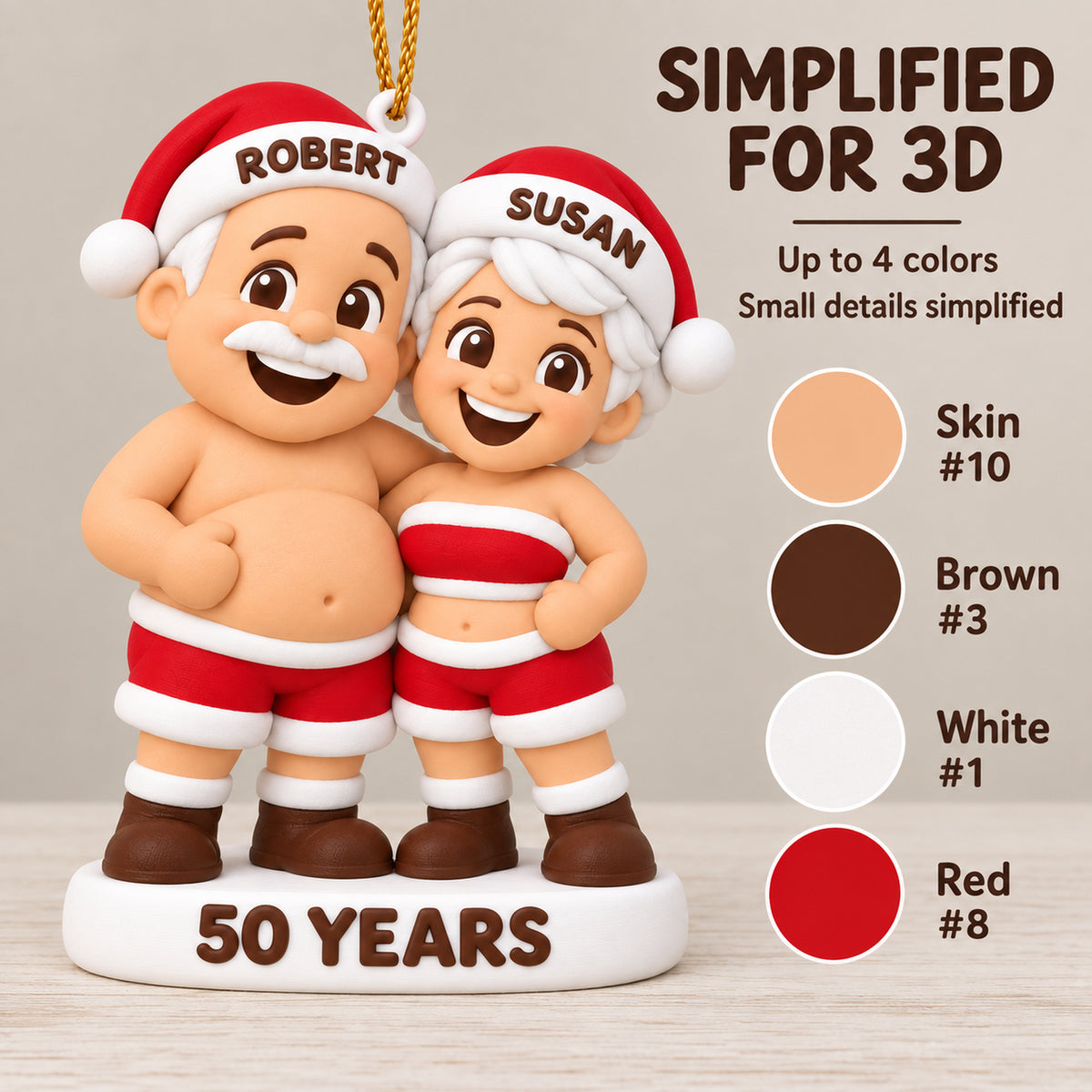 Personalized 50th Anniversary 3D Ornament - Custom Christmas Keepsake - image 4