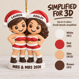 Personalized Mrs And Mrs 3D Ornament - Custom Christmas Keepsake - image 4