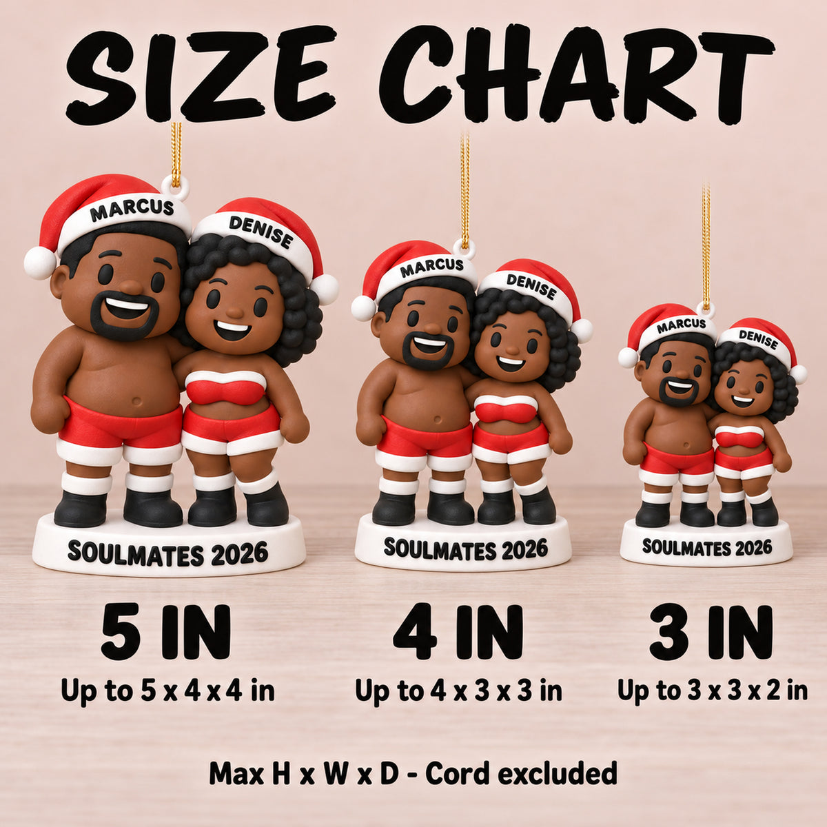 Personalized Soulmates 3D Ornament - Custom Christmas Keepsake - image 5