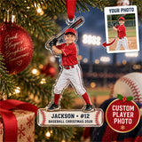 Personalized Baseball Player Acrylic Ornament - Custom Photo Keepsake - image 1