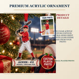 Personalized Baseball Player Acrylic Ornament - Custom Photo Keepsake - image 2