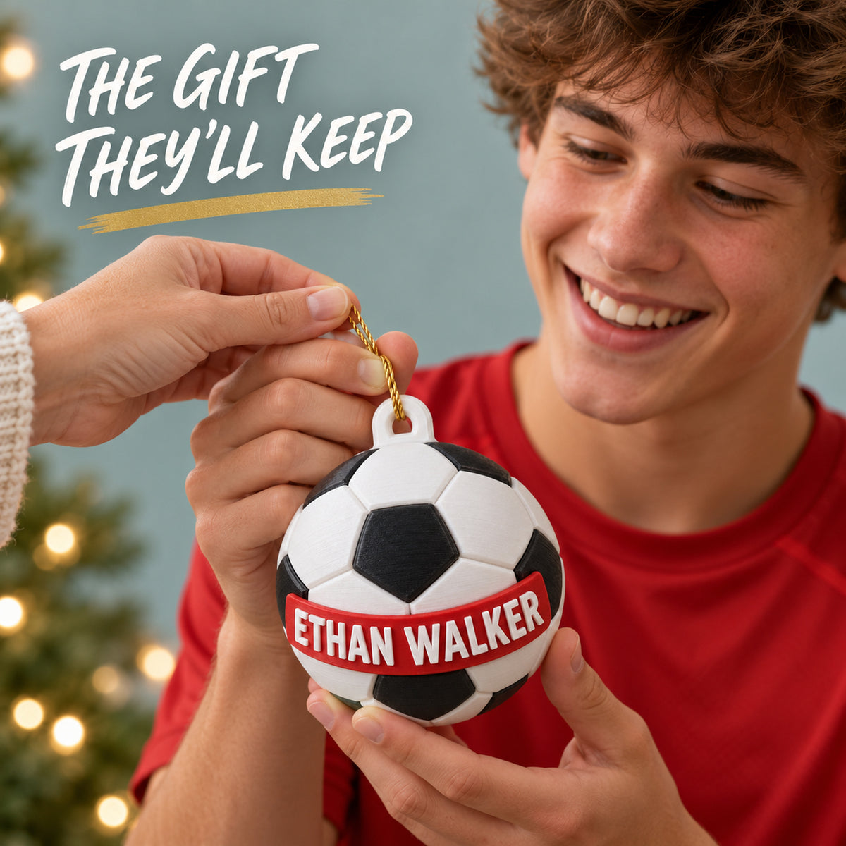 Personalized Soccer Ball 3D Ornament - Custom Christmas Keepsake - image 8