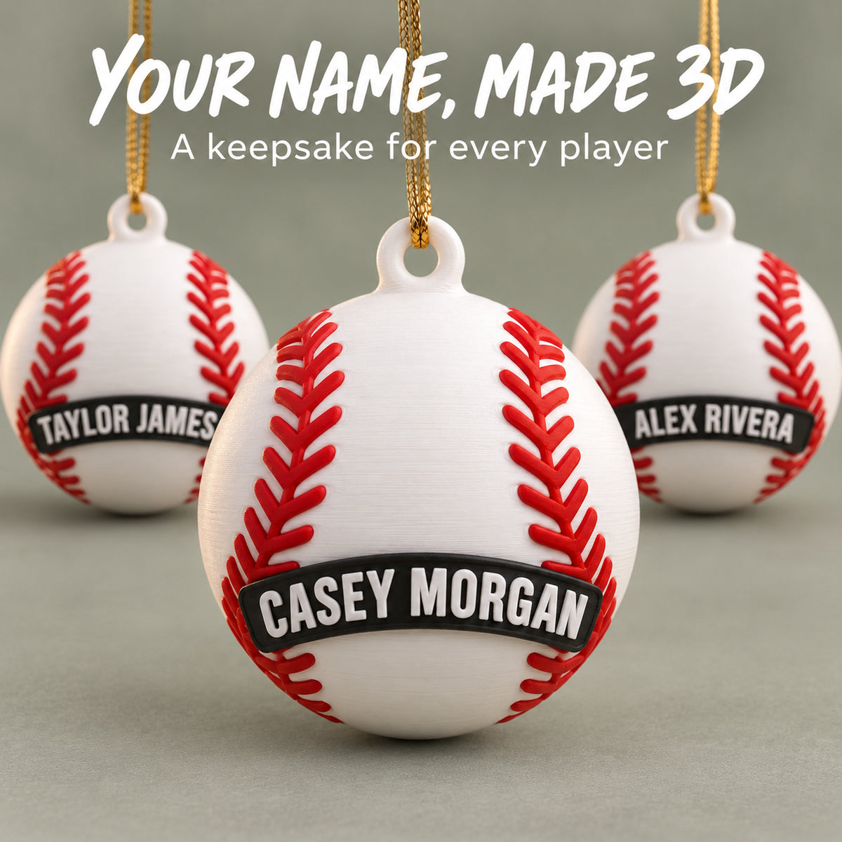 Personalized Baseball 3D Ornament - Custom Christmas Keepsake - image 7