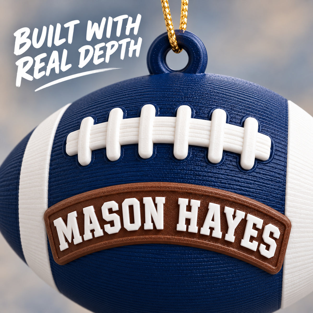 Personalized American Football 3D Ornament - Custom Christmas Keepsake - image 6