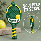 Personalized Tennis Racket 3D Ornament - Custom Christmas Keepsake - image 4