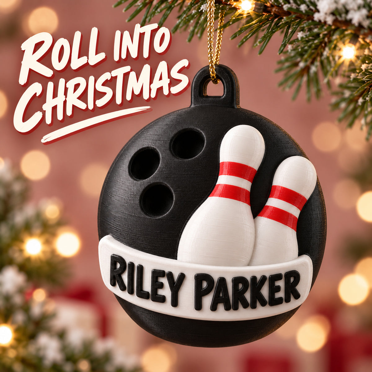 Personalized Bowling 3D Ornament - Custom Christmas Keepsake - image 2