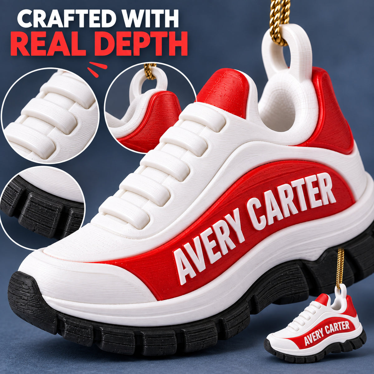 Personalized Running Shoe 3D Ornament - Custom Christmas Keepsake - image 6