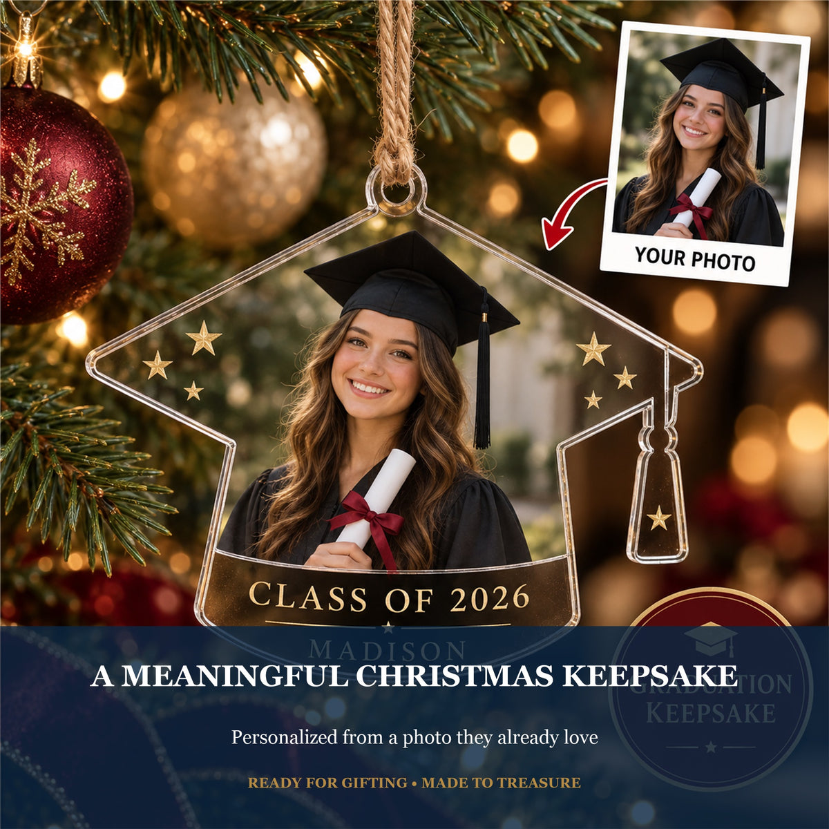 Personalized Graduation Acrylic Ornament - Custom Photo Keepsake - image 5
