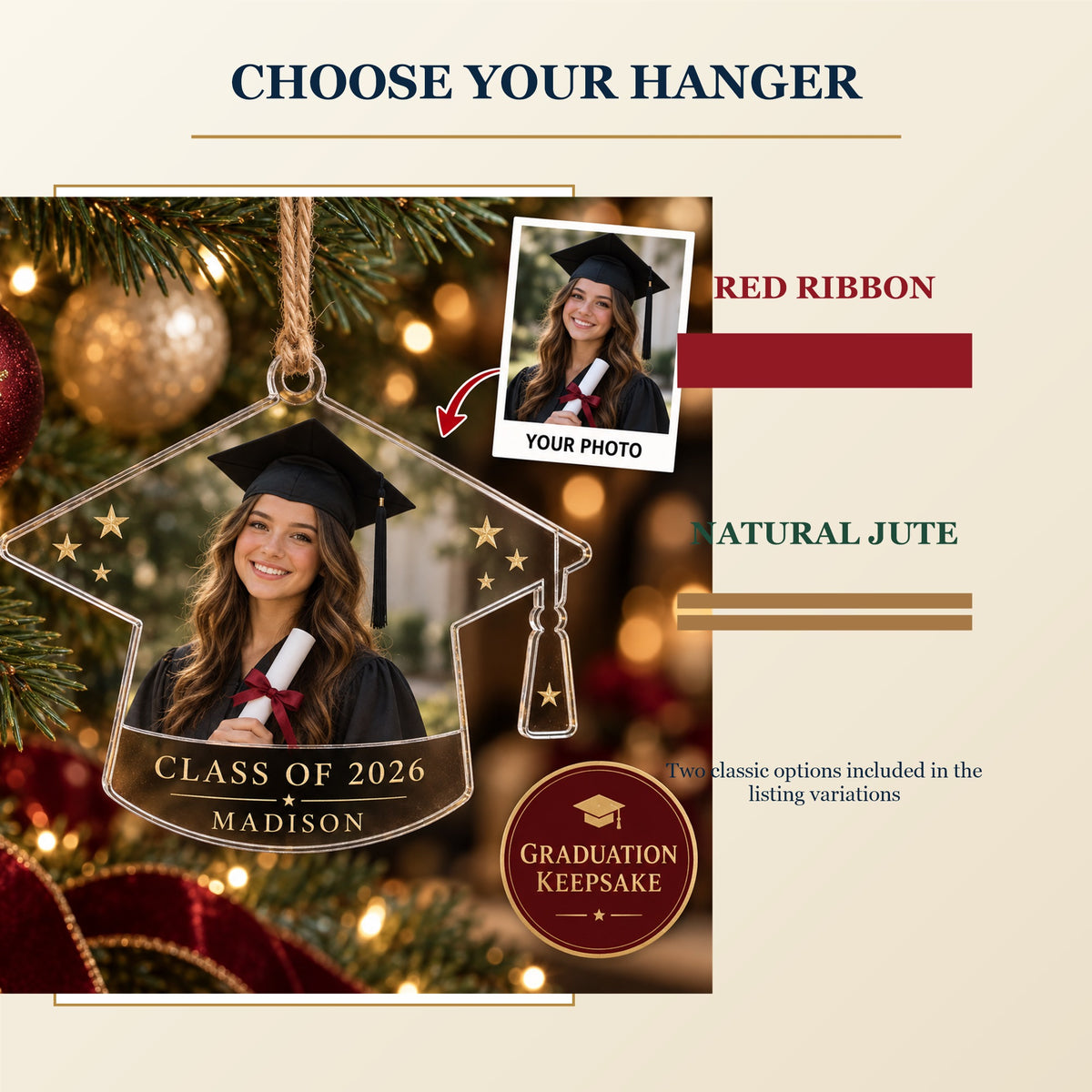 Personalized Graduation Acrylic Ornament - Custom Photo Keepsake - image 8