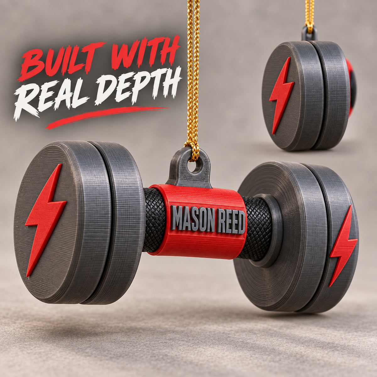 Personalized Dumbbell 3D Ornament - Custom Christmas Keepsake - image 4