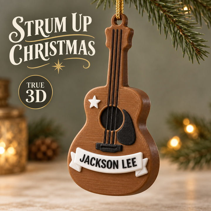 Personalized Guitar 3D Ornament - Custom Christmas Keepsake - image 1