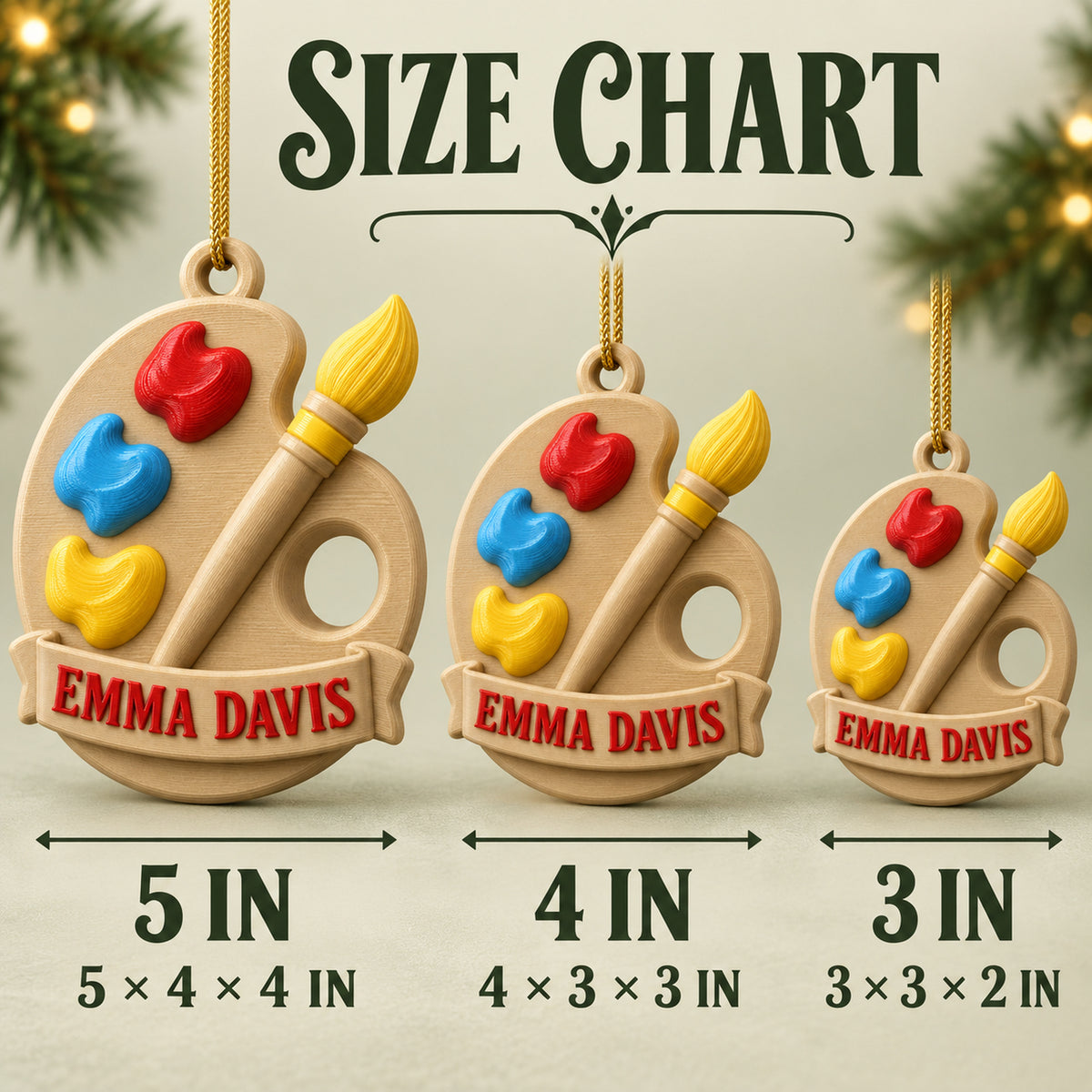 Personalized Artist Palette 3D Ornament - Custom Christmas Keepsake - image 5