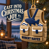 Personalized Fishing Vest 3D Ornament - Custom Christmas Keepsake - image 2