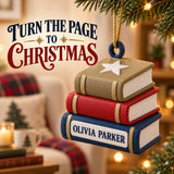 Personalized Book Stack 3D Ornament - Custom Christmas Keepsake - image 2