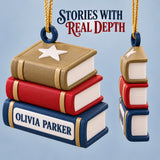 Personalized Book Stack 3D Ornament - Custom Christmas Keepsake - image 4