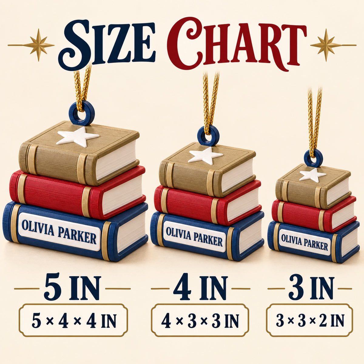 Personalized Book Stack 3D Ornament - Custom Christmas Keepsake - image 5