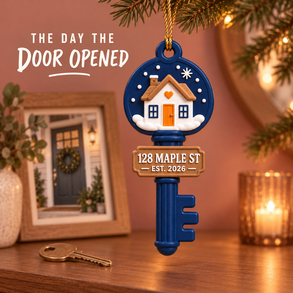 Personalized New Home Key 3D Ornament - Custom Christmas Keepsake - image 9