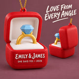 Personalized Engagement Ring Box 3D Ornament - Custom Christmas Keepsake - image 4