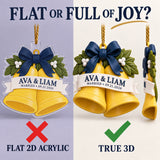 Personalized Wedding Bells 3D Ornament - Custom Christmas Keepsake - image 3