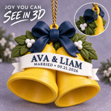 Personalized Wedding Bells 3D Ornament - Custom Christmas Keepsake - image 6