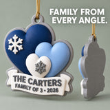 Personalized Family Three Hearts 3D Ornament - Custom Christmas Keepsake - image 4
