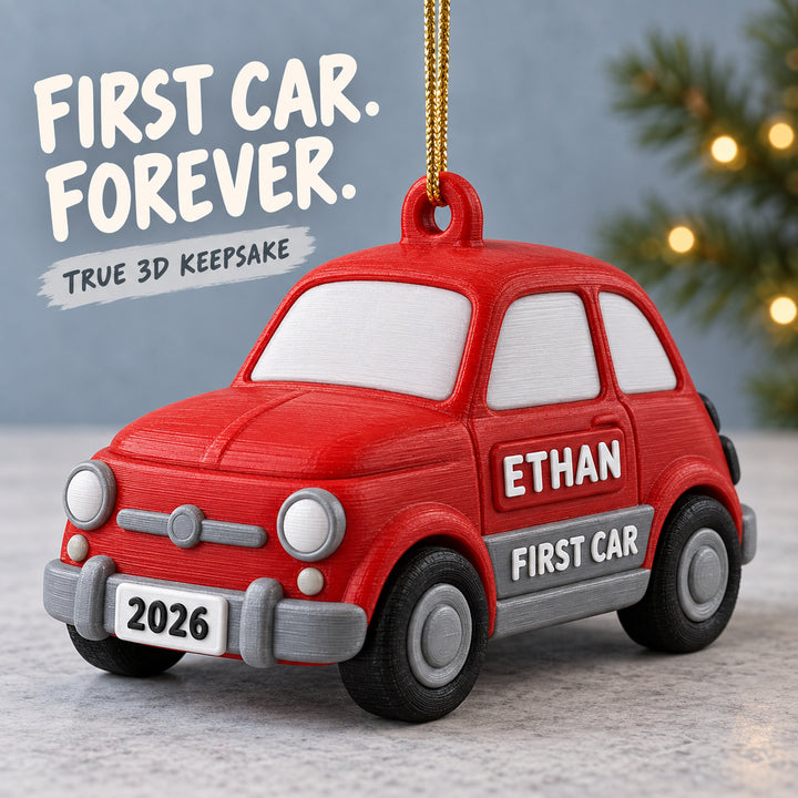 Personalized First Car 3D Ornament - Custom Christmas Keepsake - image 1