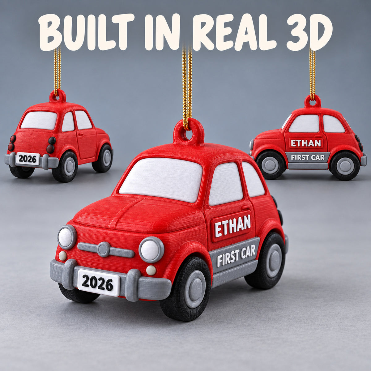 Personalized First Car 3D Ornament - Custom Christmas Keepsake - image 4