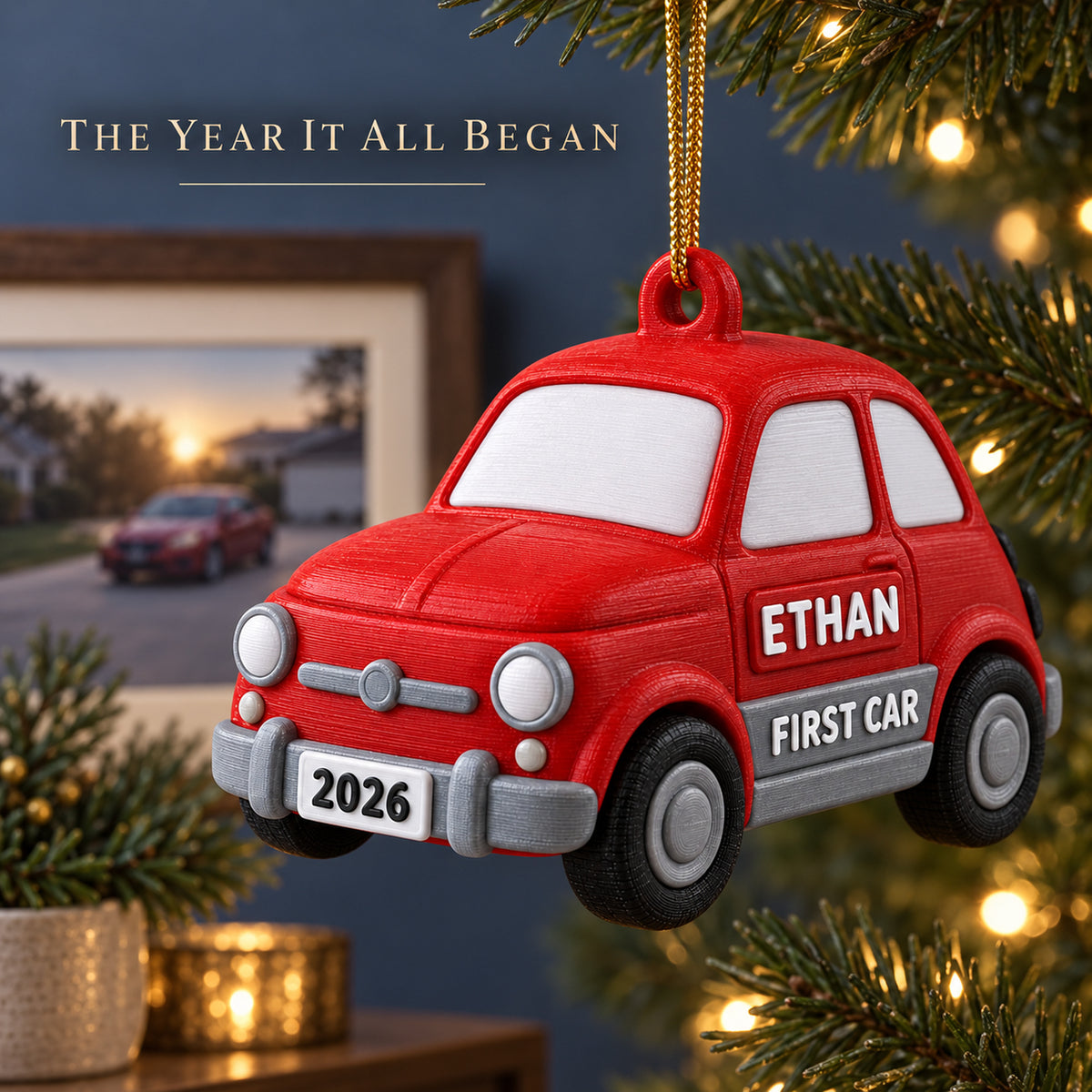Personalized First Car 3D Ornament - Custom Christmas Keepsake - image 9