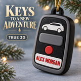 Personalized Car Key 3D Ornament - Custom Christmas Keepsake - image 1
