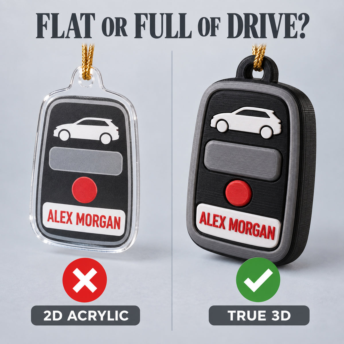 Personalized Car Key 3D Ornament - Custom Christmas Keepsake - image 3