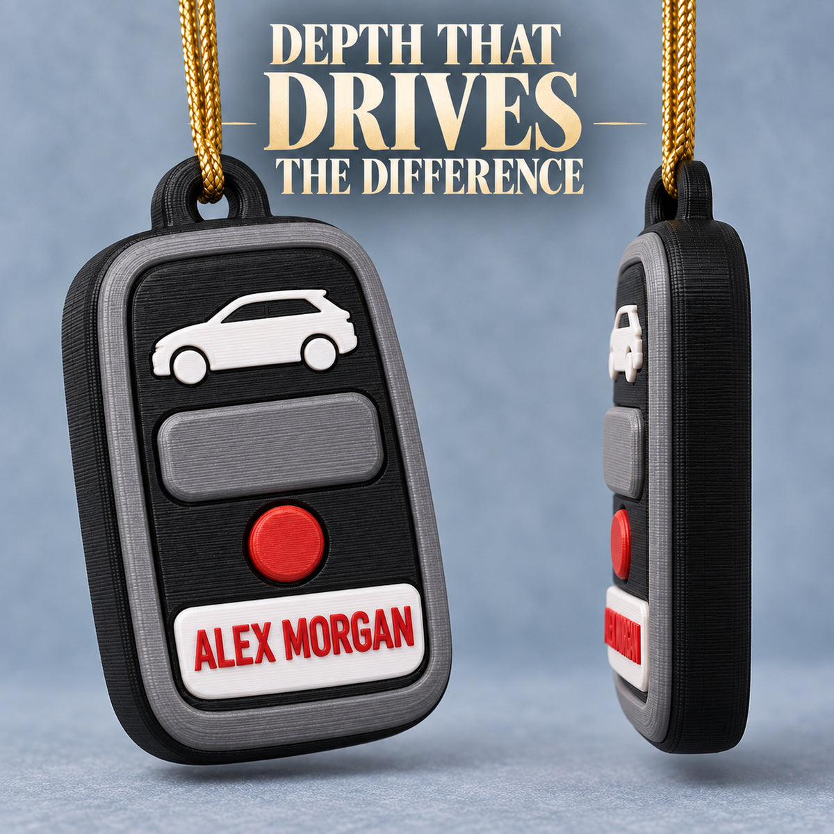 Personalized Car Key 3D Ornament - Custom Christmas Keepsake - image 4