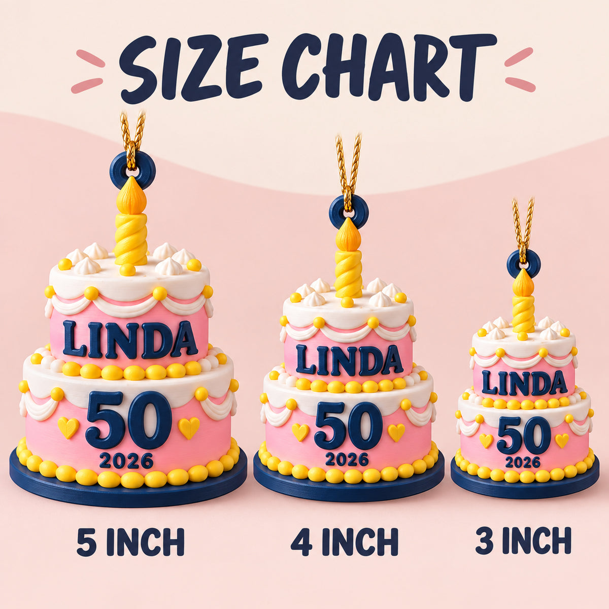 Personalized Milestone Birthday Cake 3D Ornament - Custom Christmas Keepsake - image 5
