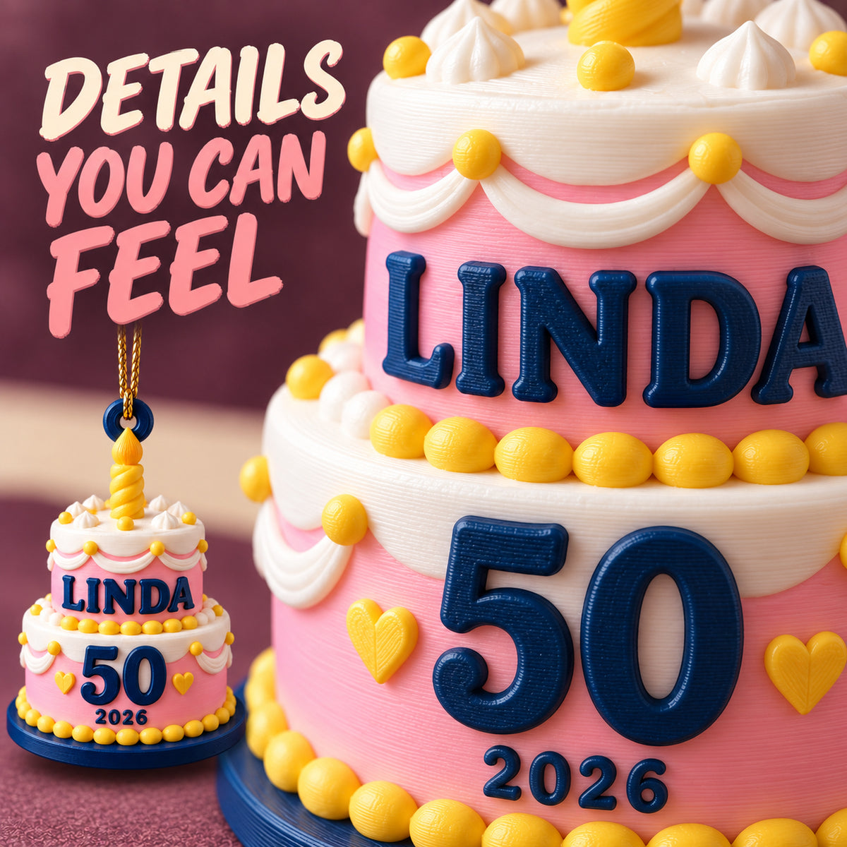 Personalized Milestone Birthday Cake 3D Ornament - Custom Christmas Keepsake - image 6