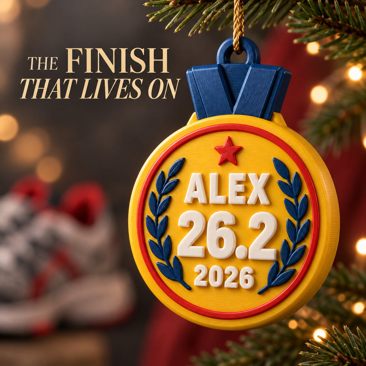 Personalized Marathon Medal 3D Ornament - Custom Christmas Keepsake - image 9