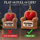 Personalized New Grandparent Chair Heart 3D Ornament - Custom Christmas Keepsake - image 3