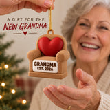 Personalized New Grandparent Chair Heart 3D Ornament - Custom Christmas Keepsake - image 8