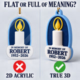 Personalized Memorial Candle 3D Ornament - Custom Christmas Keepsake - image 3