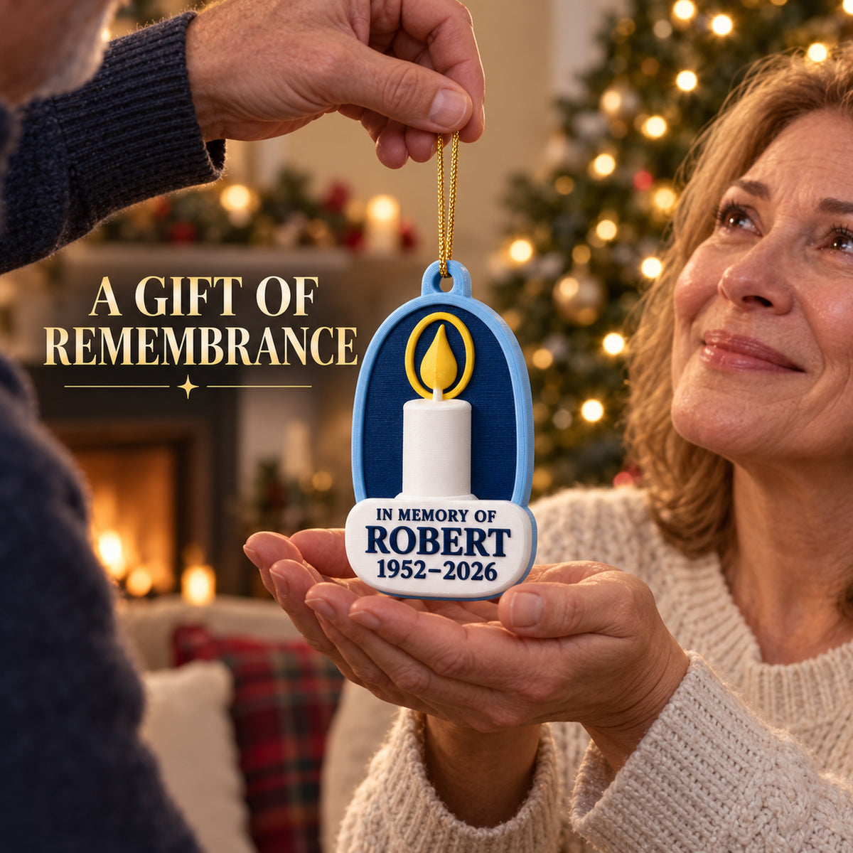 Personalized Memorial Candle 3D Ornament - Custom Christmas Keepsake - image 8
