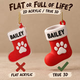 Personalized Dog Christmas Stocking 3D Ornament - Custom Christmas Keepsake - image 3