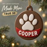 Personalized Raised Paw Name 3D Ornament - Custom Christmas Keepsake - image 1