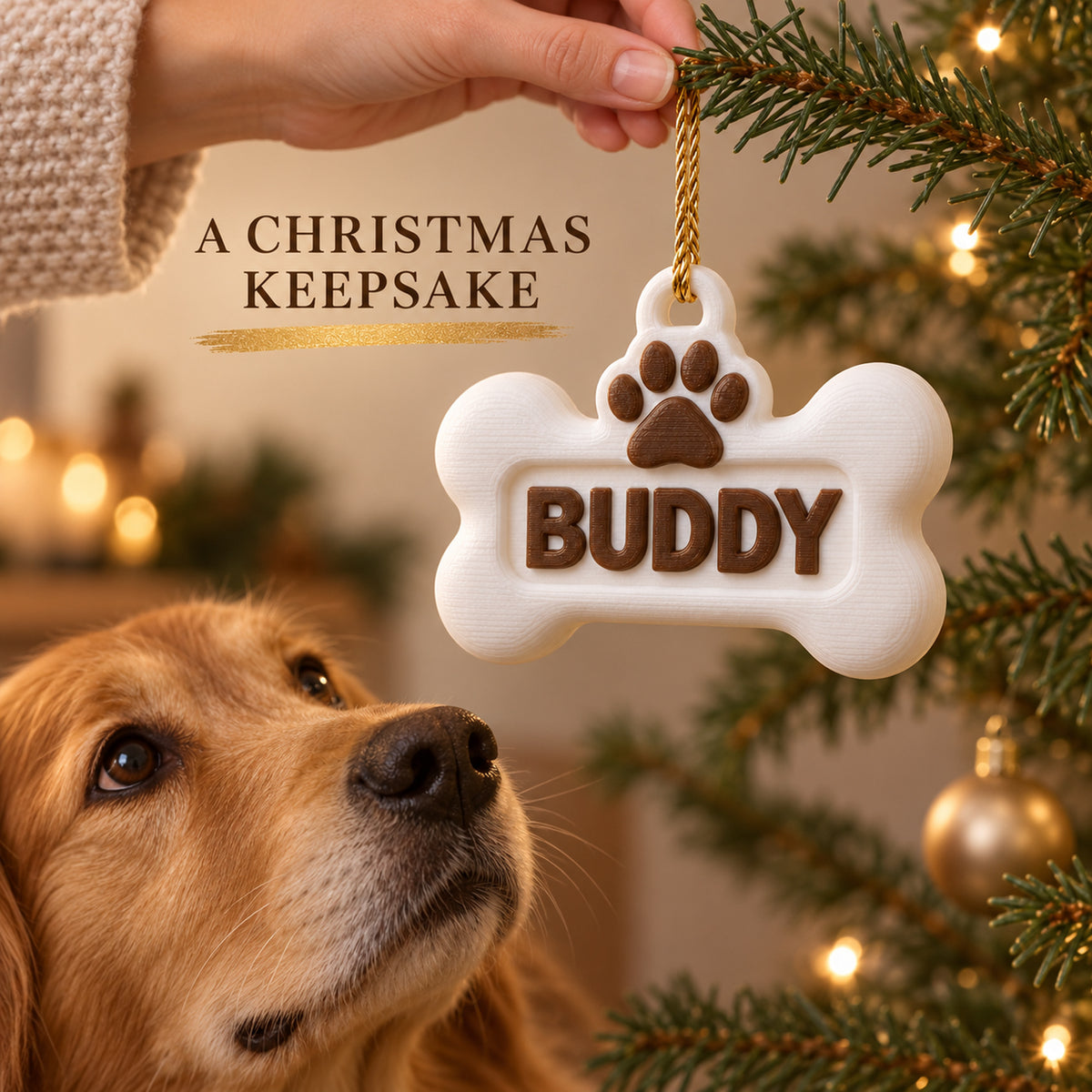 Personalized Dog Bone 3D Ornament - Custom Christmas Keepsake - image 9