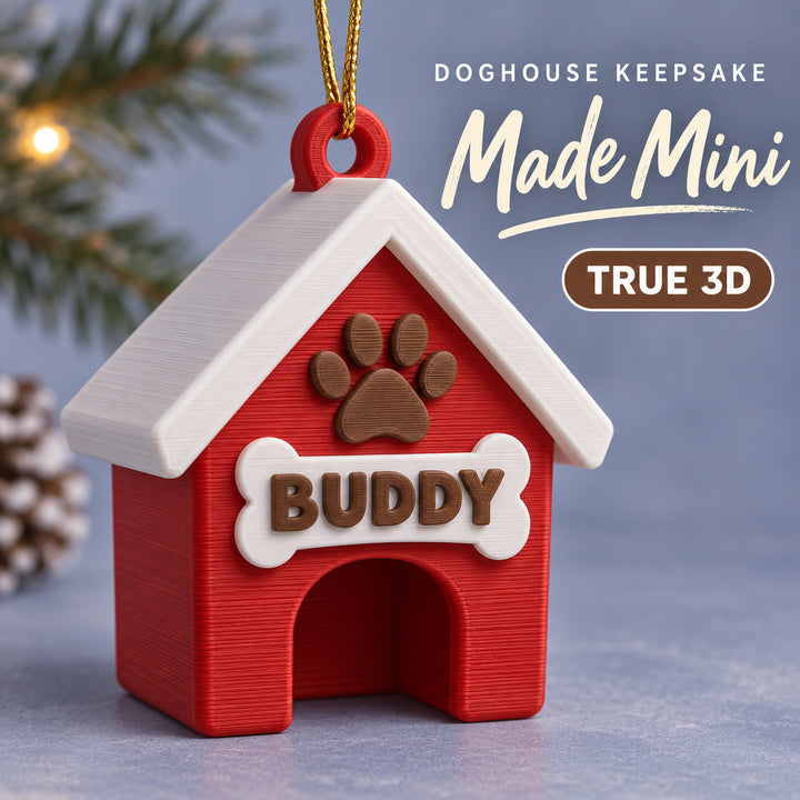 Personalized Doghouse 3D Ornament - Custom Christmas Keepsake - image 1