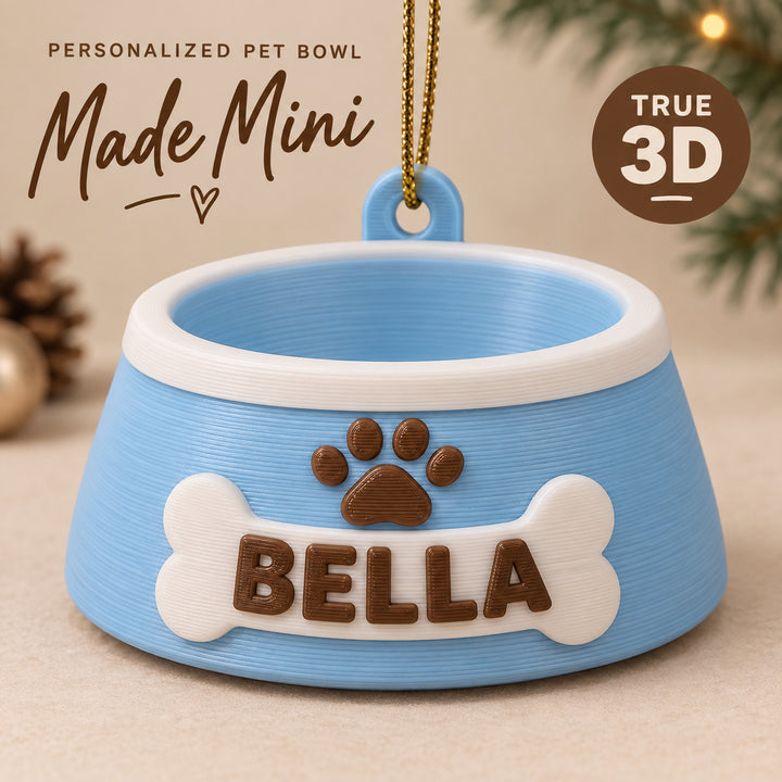 Personalized Dog Bowl 3D Ornament - Custom Christmas Keepsake - image 1
