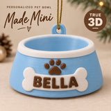 Personalized Dog Bowl 3D Ornament - Custom Christmas Keepsake - image 1