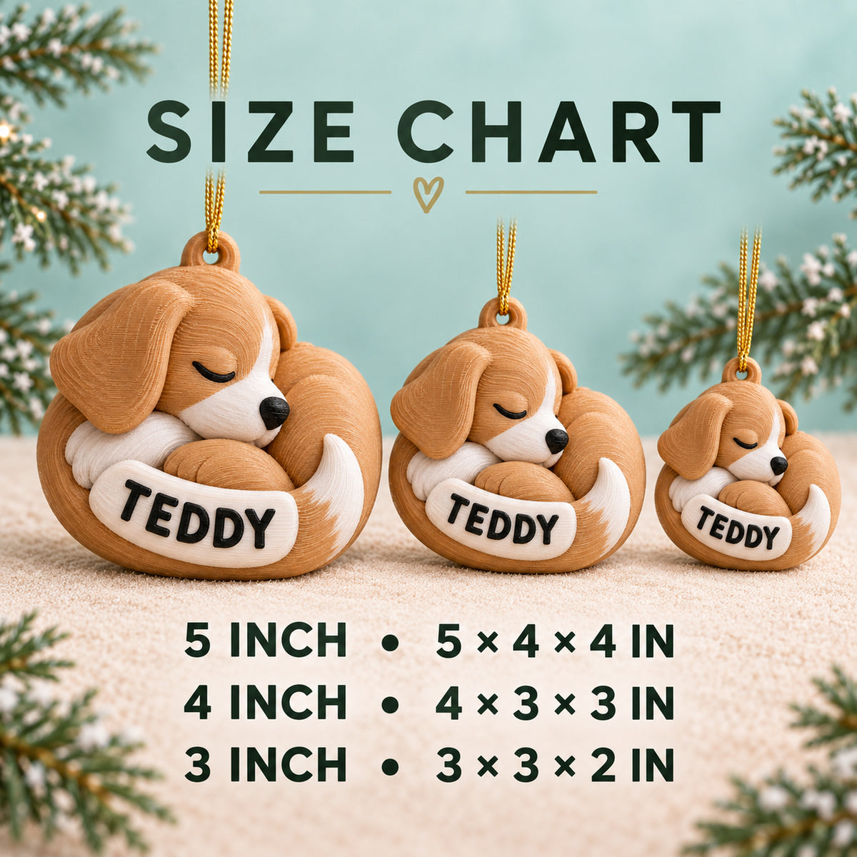 Personalized Curled Dog 3D Ornament - Custom Christmas Keepsake - image 5