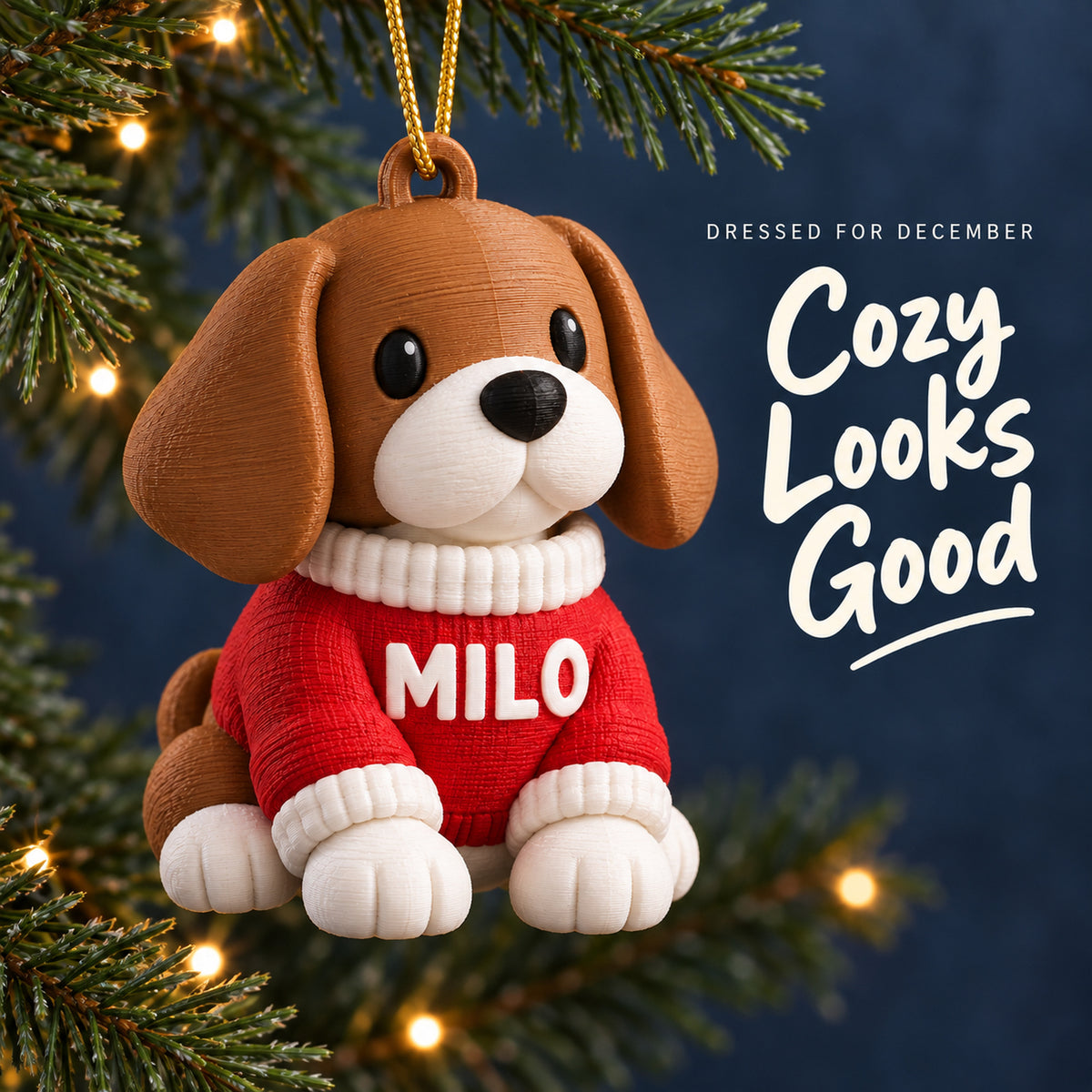 Personalized Dog Sweater 3D Ornament - Custom Christmas Keepsake - image 2