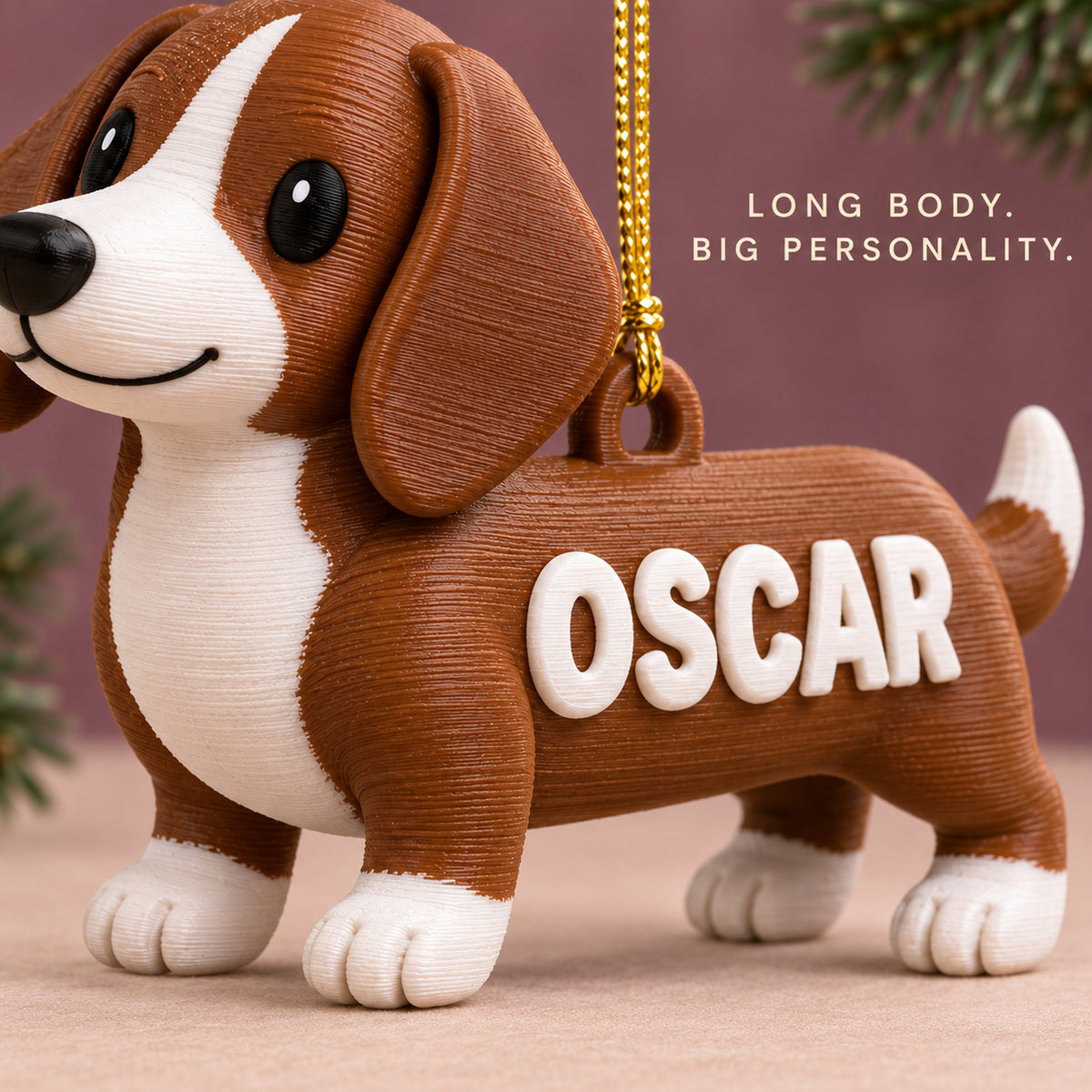 Personalized Dachshund 3D Ornament - Custom Christmas Keepsake - image 6